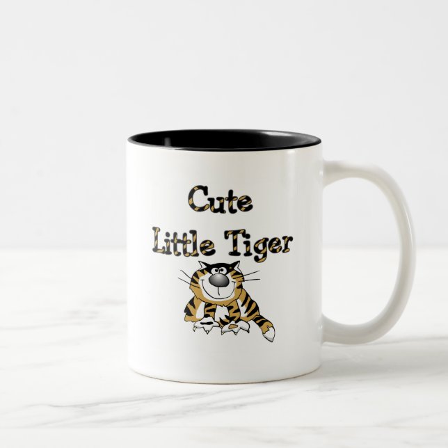 Niedliche kleine Tiger-T-Shirts und Geschenke Zweifarbige Tasse (Rechts)