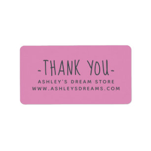 Niedliche kleine Unternehmen Fuchsia Pink Danke La Adressaufkleber