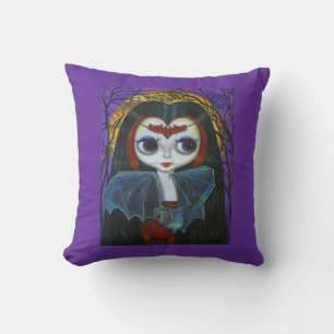 Niedliche kleine Vampire Girl-Puppe mit Bat Kissen