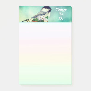 Niedliche kleine Vogel- und Weißbären-Blume Post-it Klebezettel