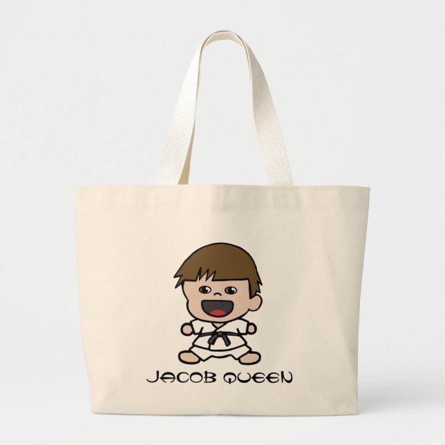 Niedliche kleiner Jungen-Karate-Taschen-Tasche Jumbo Stoffbeutel (Vorne)