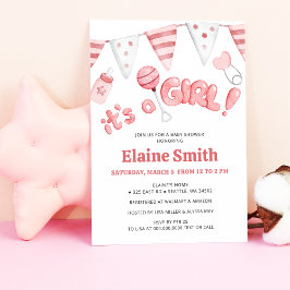 Niedliche Kleinigkeiten mit einer Girl Baby Dusche Einladung