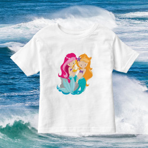 Niedliche Kleinkind Mädchen Meerjungfrauen Strandf T-shirt