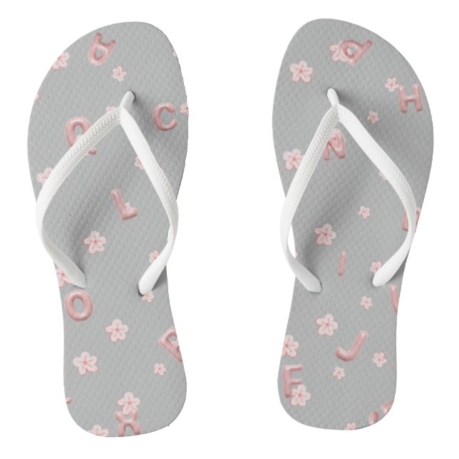 Niedliche Kleinkinder ABC Alphabet Blume Kinder B2 Flip Flops (Fußbett)