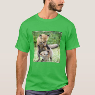 Niedliche Kleintiere Adorable Fox Kit & Mama T-Shirt