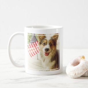 Niedliche Kleintiere American Flag Corgi Kaffeetasse