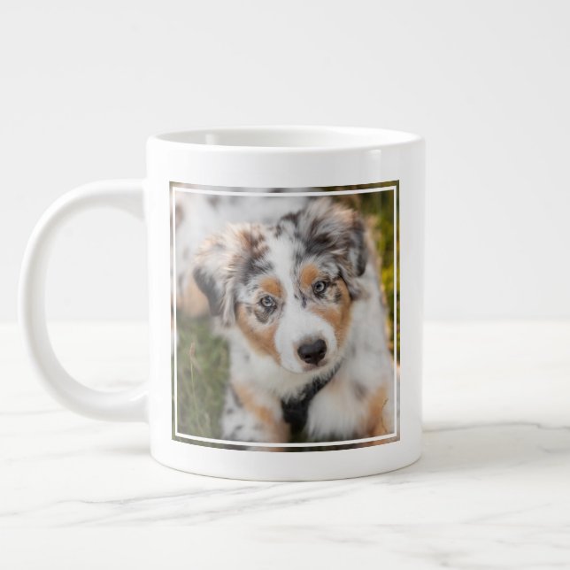 Niedliche Kleintiere | Australian Shepherd Puppy Jumbo-Tasse (Links)