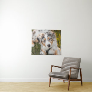 Niedliche Kleintiere Australian Shepherd Puppy Wandteppich