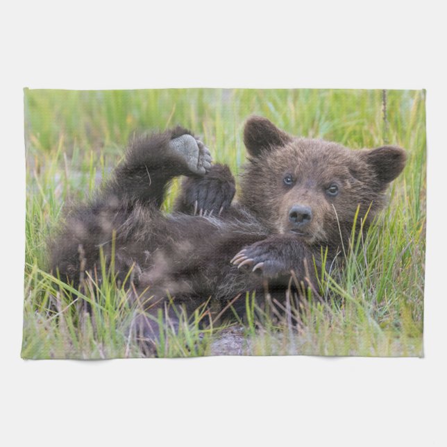 Niedliche Kleintiere | Baby Brown Bear Cube Geschirrtuch (Horizontal)