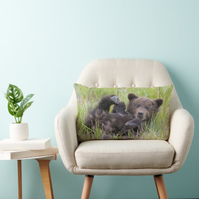 Niedliche Kleintiere | Baby Brown Bear Cube Lendenkissen (Stuhl )