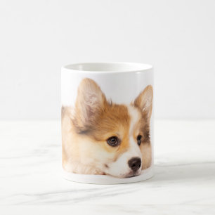 Niedliche Kleintiere Baby Corgi Puppy Portrait Kaffeetasse