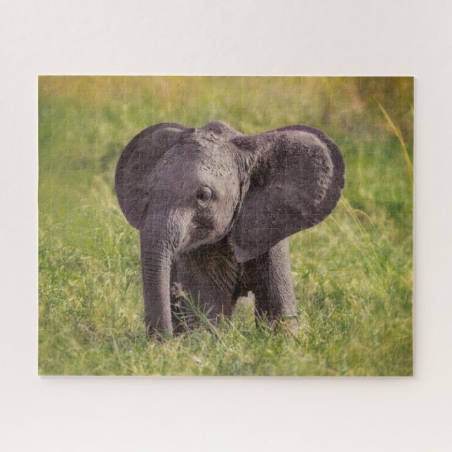 Niedliche Kleintiere | Baby Elephant Kenya Africa Puzzle (Horizontal)