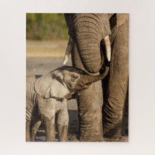 Niedliche Kleintiere   Baby Elephant & Mama Puzzle