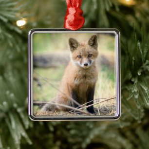 Niedliche Kleintiere Baby Fox Ornament Aus Metall
