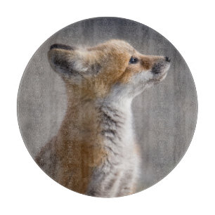 Niedliche Kleintiere   Baby Fox Portrait Schneidebrett