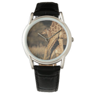 Niedliche Kleintiere Baby Giraffe & Parent Armbanduhr
