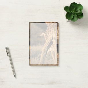 Niedliche Kleintiere   Baby Giraffe & Parent Post-it Klebezettel