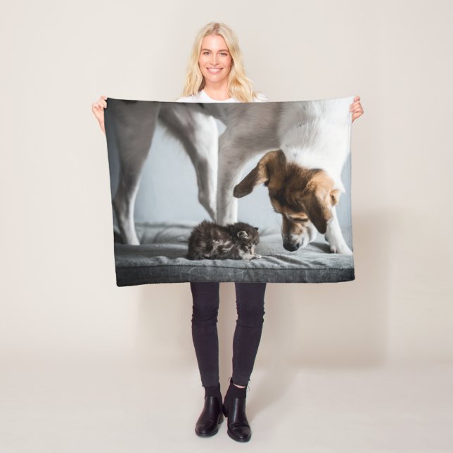 Niedliche Kleintiere | Baby Kitten & Dog Fleecedecke (Beispiel)