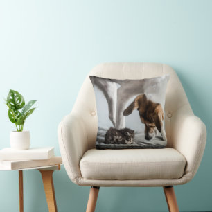 Niedliche Kleintiere Baby Kitten & Dog Kissen