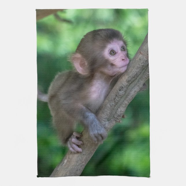 Niedliche Kleintiere | Baby Monkey Geschirrtuch (Vertikal)