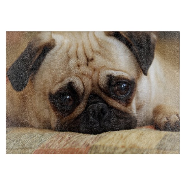 Niedliche Kleintiere | Baby Mops Puppy Schneidebrett (Vorderseite)