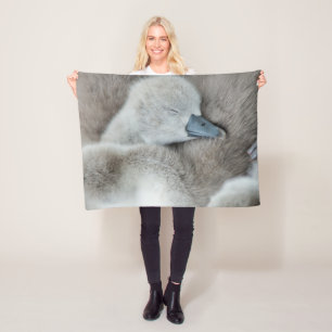 Niedliche Kleintiere Baby Mute Swan Fleecedecke