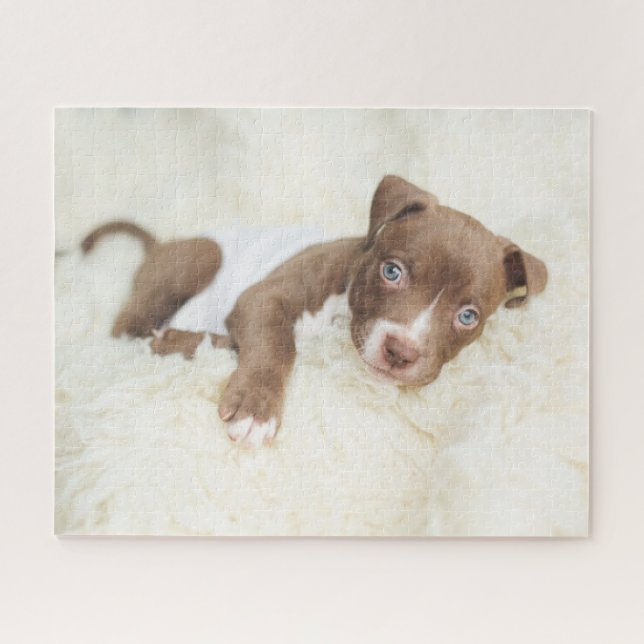 Niedliche Kleintiere | Baby Pit Bull Puppy Puzzle (Horizontal)