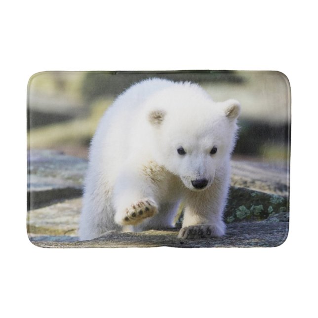 Niedliche Kleintiere | Baby Polar Bear Cube Badematte (Vorderseite)