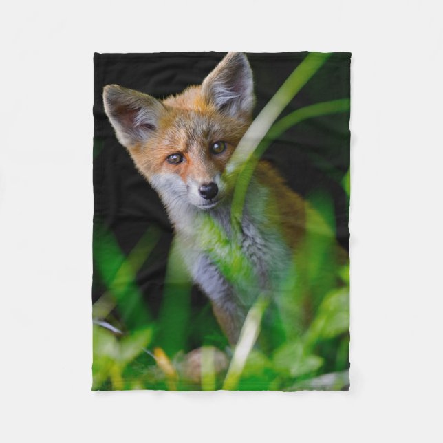 Niedliche Kleintiere | Baby Red Fox Fleecedecke (Vorderseite)