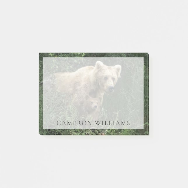 Niedliche Kleintiere | Bear Mama Bear & Ihre Cubs Post-it Klebezettel (Vorderseite)