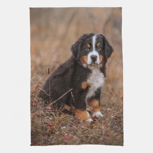 Niedliche Kleintiere | Bernese Mountain Dog Geschirrtuch (Vertikal)