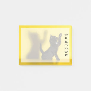 Niedliche Kleintiere Black Cat Playing Post-it Klebezettel