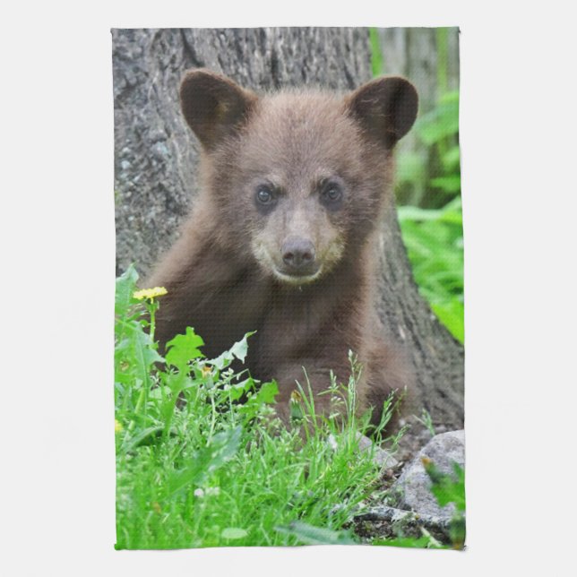 Niedliche Kleintiere | Braunbärenkuppe Geschirrtuch (Vertikal)