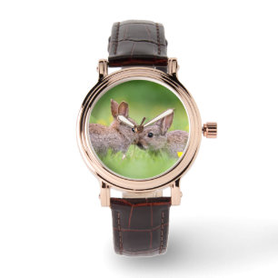 Niedliche Kleintiere Bunny Kiss Armbanduhr