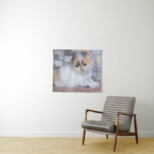 Niedliche Kleintiere Calico Persian Kitten Wandteppich