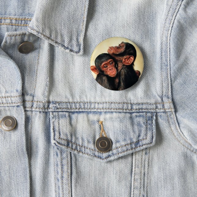 Niedliche Kleintiere | Chimpanzee Hug Button (Beispiel)