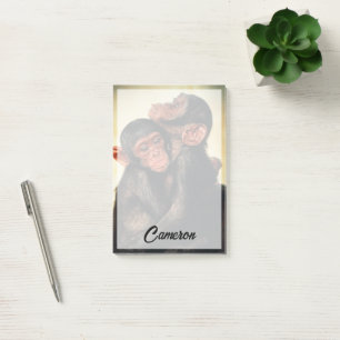 Niedliche Kleintiere   Chimpanzee Hug Post-it Klebezettel