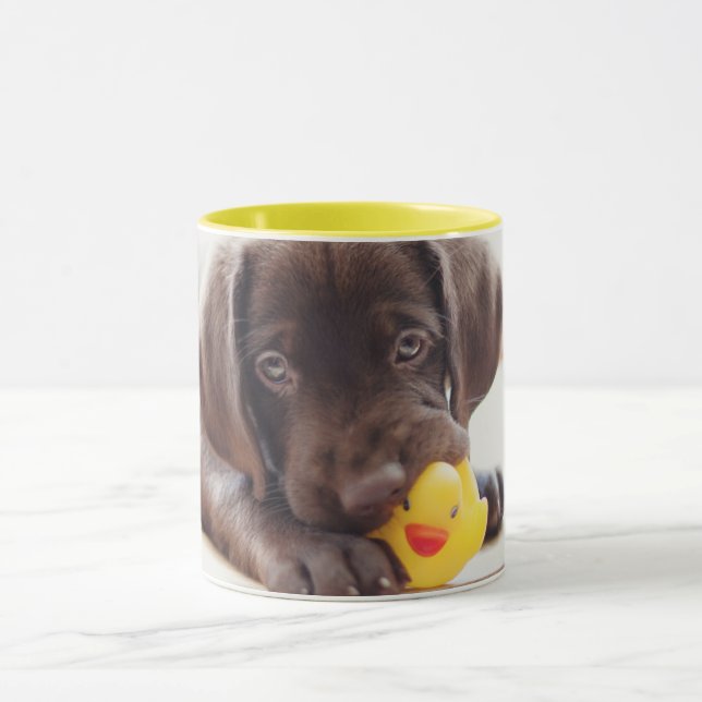 Niedliche Kleintiere | Chocolate Labrador Puppy Tasse (Zentrum)