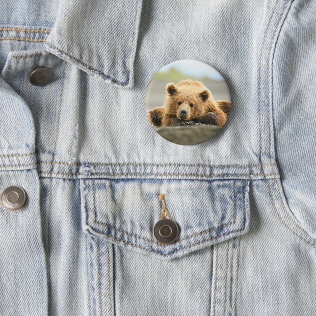 Niedliche Kleintiere | Coastal Brown Bären Cube Button (Beispiel)