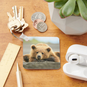 Niedliche Kleintiere Coastal Brown Bären Cube Schlüsselanhänger