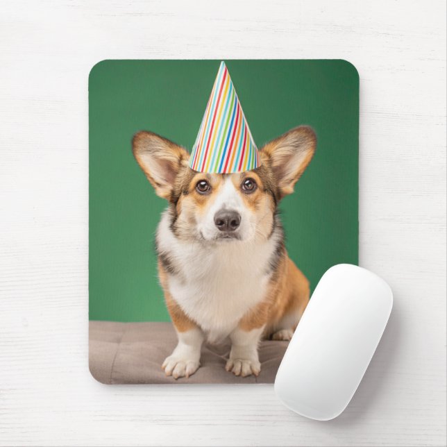 Niedliche Kleintiere | Corgi Birthday Welppy Mousepad (Mit Mouse)