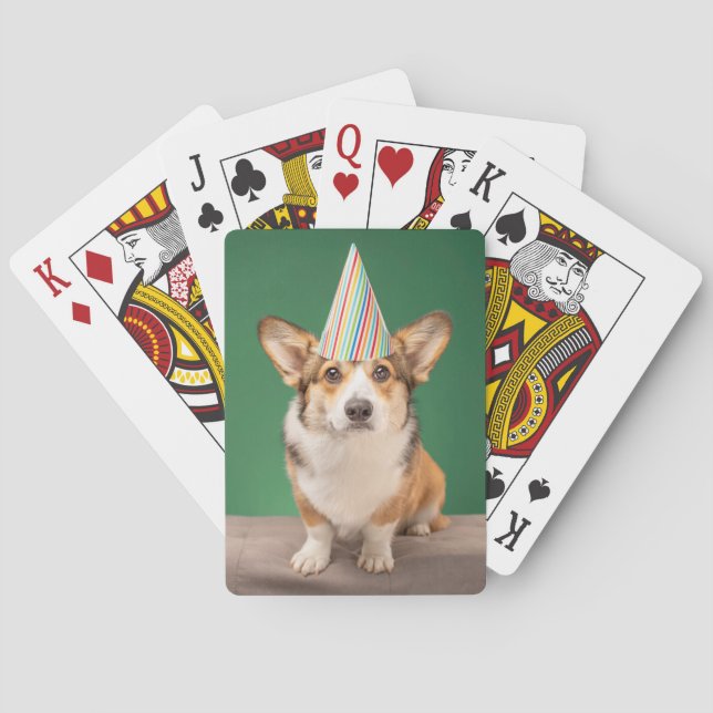 Niedliche Kleintiere | Corgi Birthday Welppy Spielkarten (Rückseite)