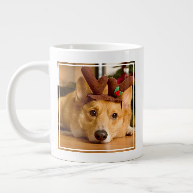 Niedliche Kleintiere | Corgi Christmas Reindeer Jumbo-Tasse (Links)