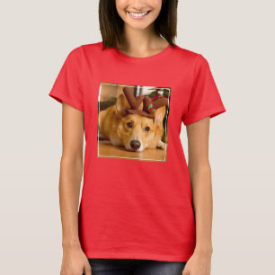 Niedliche Kleintiere   Corgi Christmas Reindeer T-Shirt