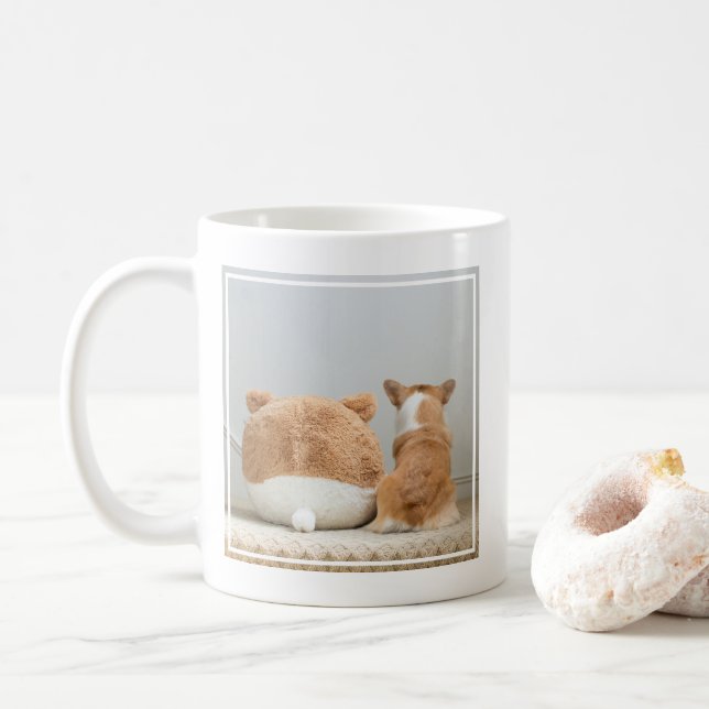 Niedliche Kleintiere | Corgi & Plush Puppy Kaffeetasse (Mit Donut)