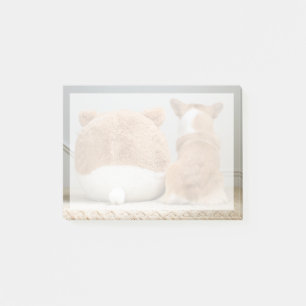 Niedliche Kleintiere Corgi & Plush Puppy Post-it Klebezettel