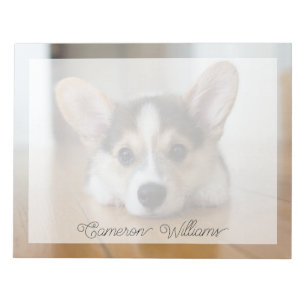 Niedliche Kleintiere Corgi Puppy Looking Notizblock