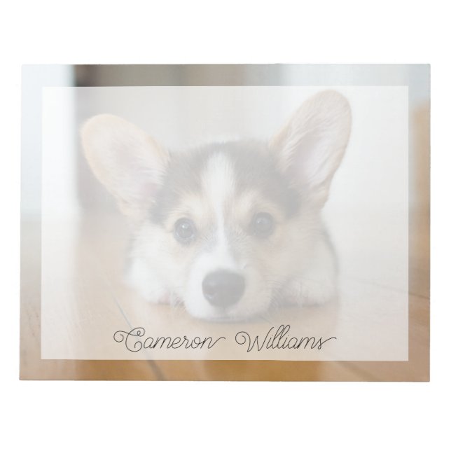 Niedliche Kleintiere | Corgi Puppy Looking Notizblock (Vorderseite)