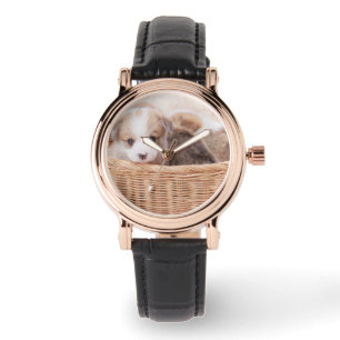Niedliche Kleintiere   Corgi Tiny Puppy Armbanduhr