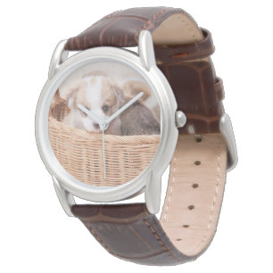 Niedliche Kleintiere   Corgi Tiny Puppy Armbanduhr